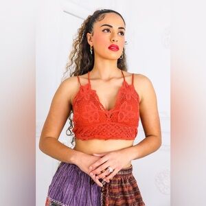 Rust Crochet Lace Bralette